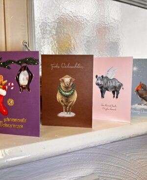 Weihnachtskarten alle Tiere 4er Pack