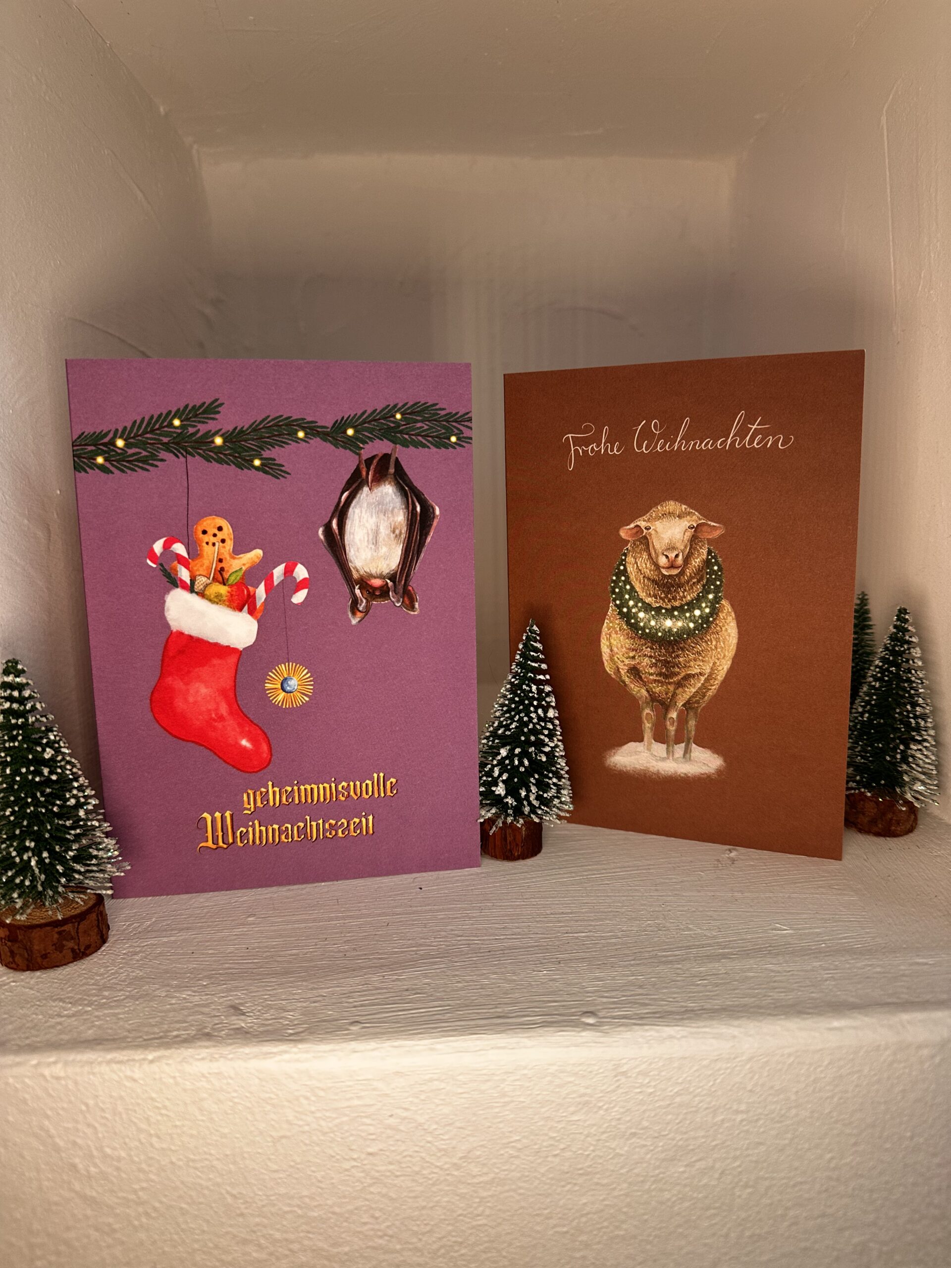 Weihnachtskarten alle Tiere 4er Pack – Bild 5