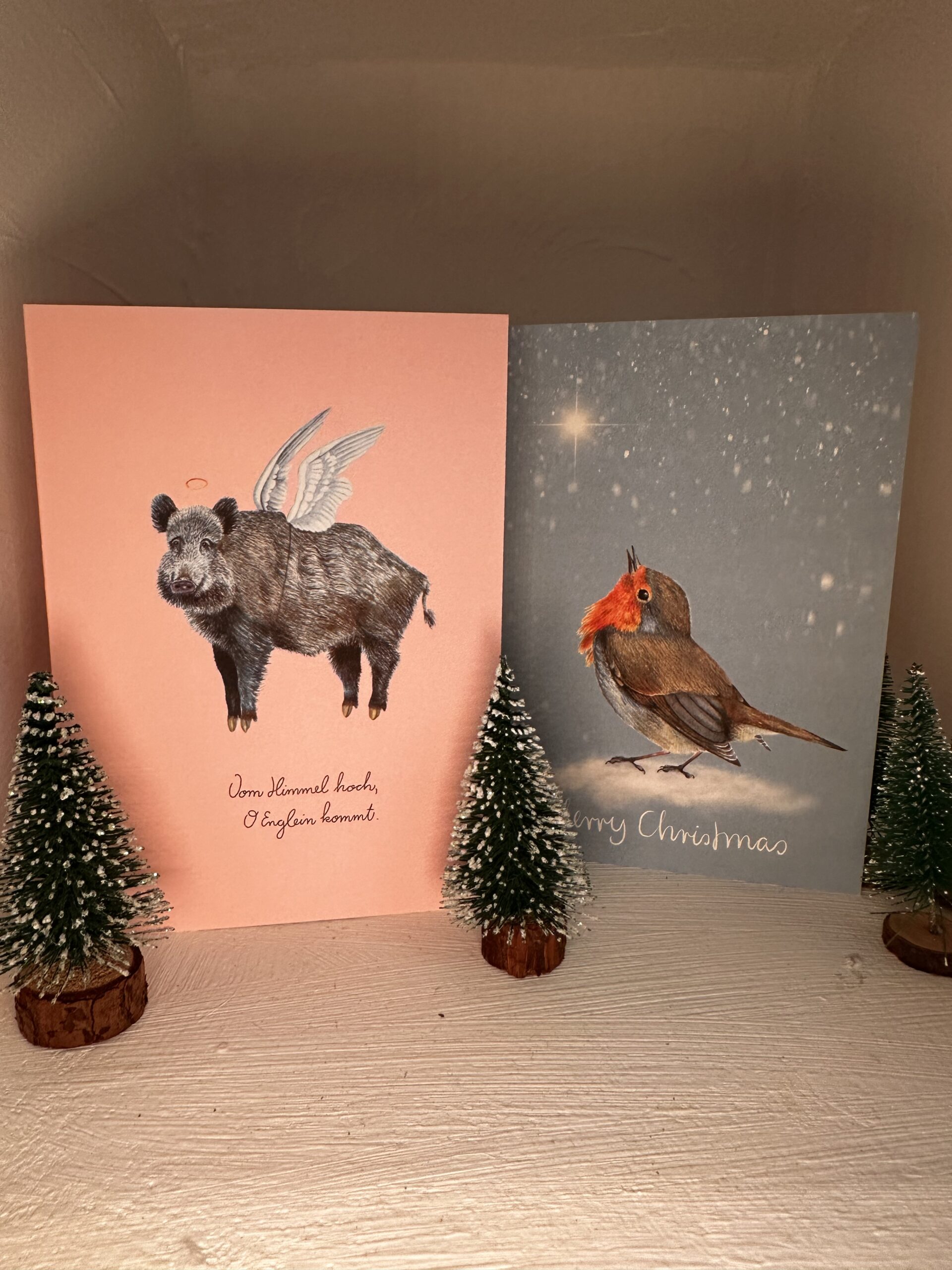 Weihnachtskarten alle Tiere 4er Pack – Bild 4