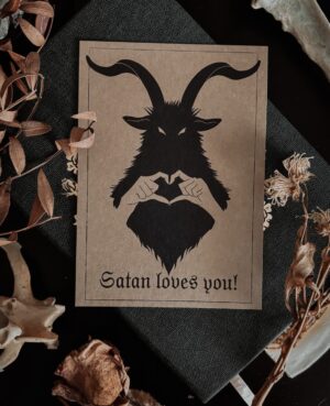 Postkarte "Satan loves You"